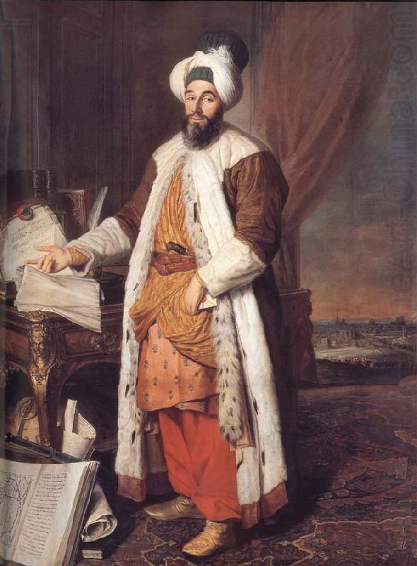 Aved, Jacques-Andre-Joseph Portrait of the Pasha Mehmed Said,Bey of Rovurelia,Ambassador of Sultan Mahmud i at Versailles china oil painting image